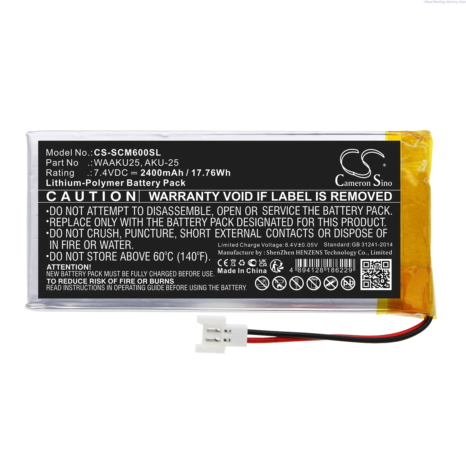 Cameron Sino 7.4V 2400mAh Battery WAAKU25, AKU-25 for Sonel CMM-60 Multimeter +TOOL