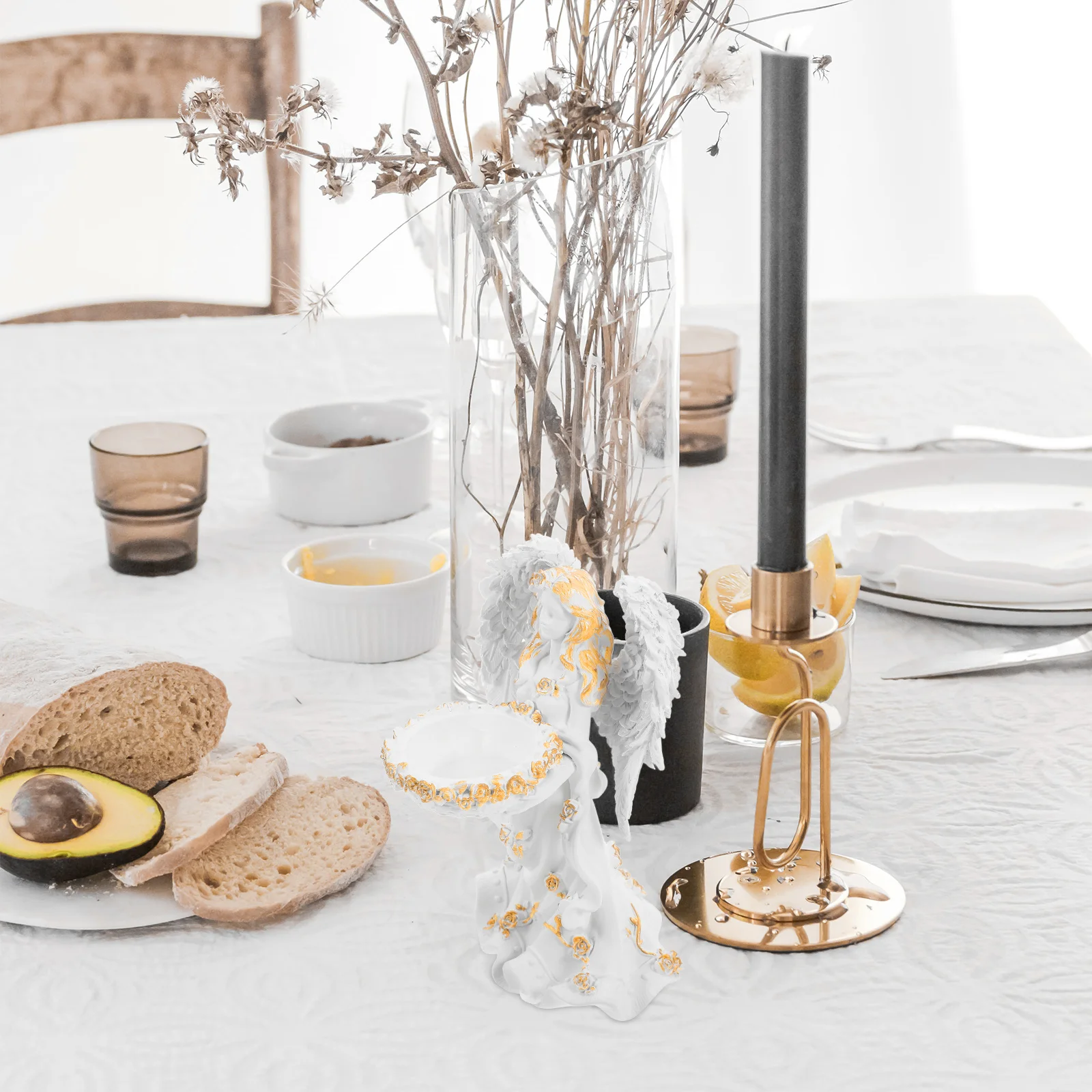 

Angel Statue Resin Holder Delicate Rustic Wedding Decor Decorative Stand Large Home Dining Table Decor Accent