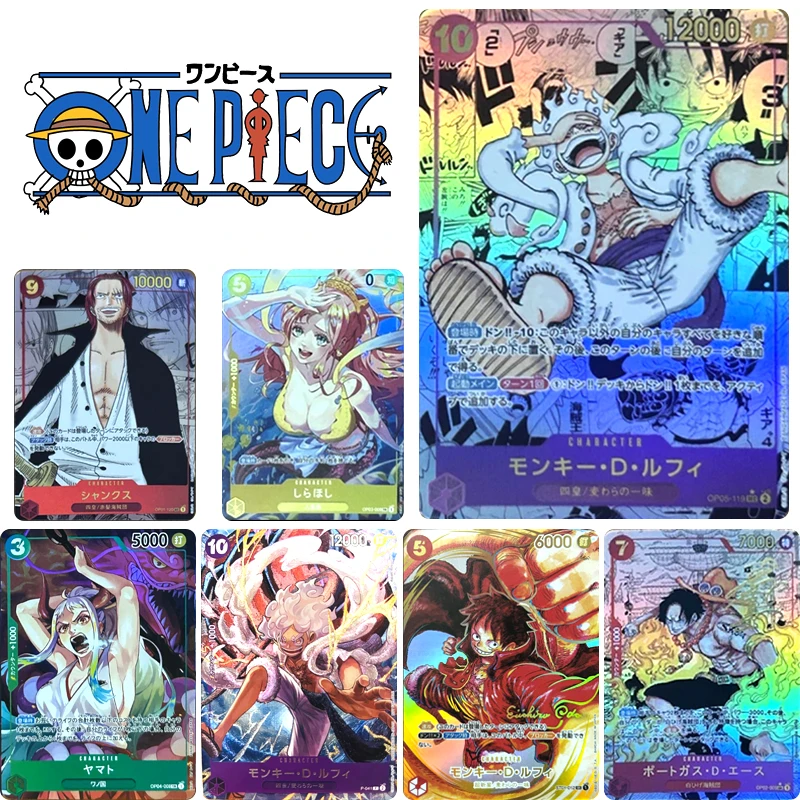 

One Piece Anime Characters Monkey D. Luffy Nami Yamato DIY Homemade Bronzing Game Toys Collection Card Christmas Birthday Gift