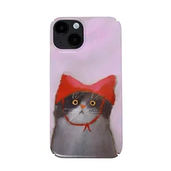 Painting Wearing Red Riding Hood Art Cat Phone Case for IPhone 15 14 11 12 13 Pro Max Korean Gothic Phone Case for IPhone XR X
