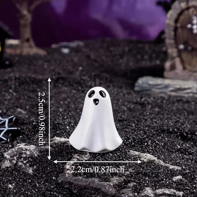 10/20 pcs Halloween Mini Resin Ghost Figurines Spooky Miniatures Micro Landscape DIY Craft Tabletop Home Decor Ornaments Gift