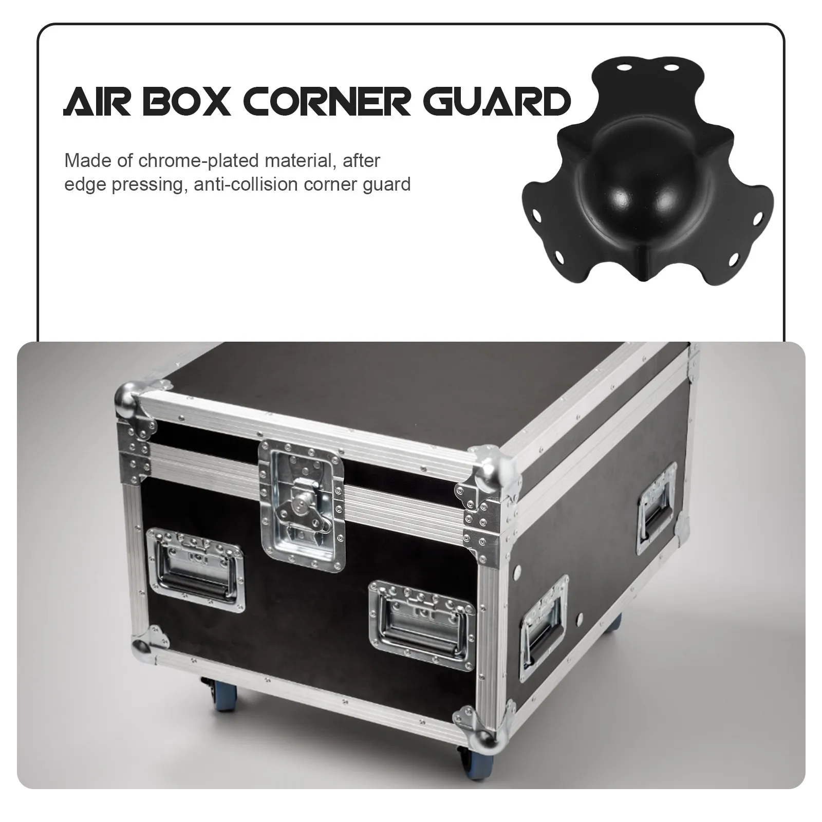 10Pcs Chrome Ball Corner Protectors Right Angle Flight Case Hardware Metal Box Edge Guards Cabinet Road Case Corner Guards