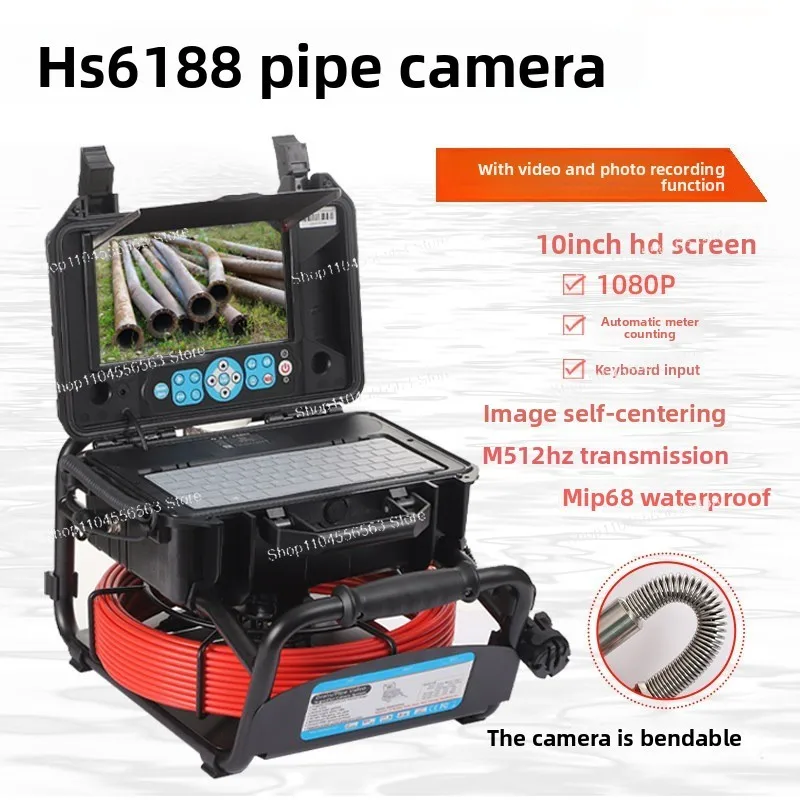 HS6188 Pipe Camera, Industrial Endoscope, Sewer Video Camera Detector Sewage Pipeline Inspection