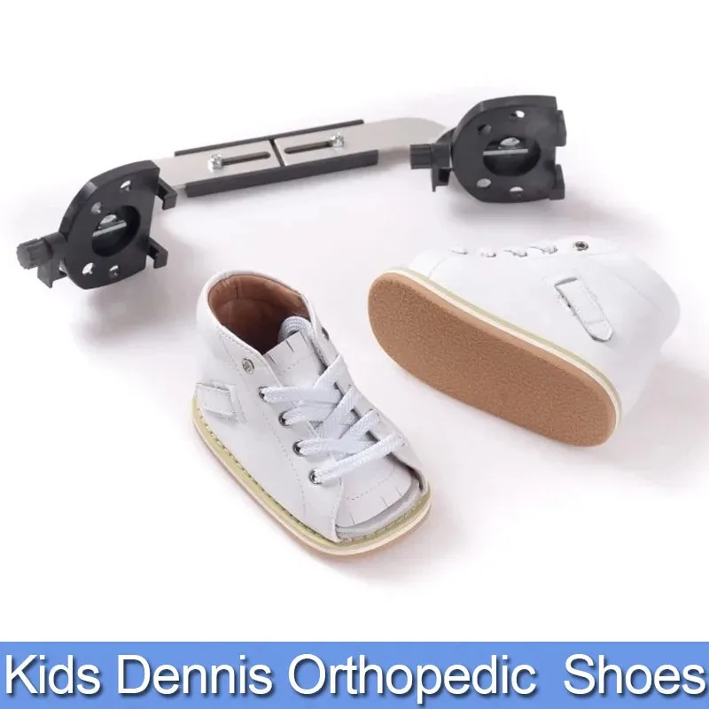 1Pair Children\'s Orthopedic Dennis Brown Shoes-Adjustable Club Foot Corrective Shoes