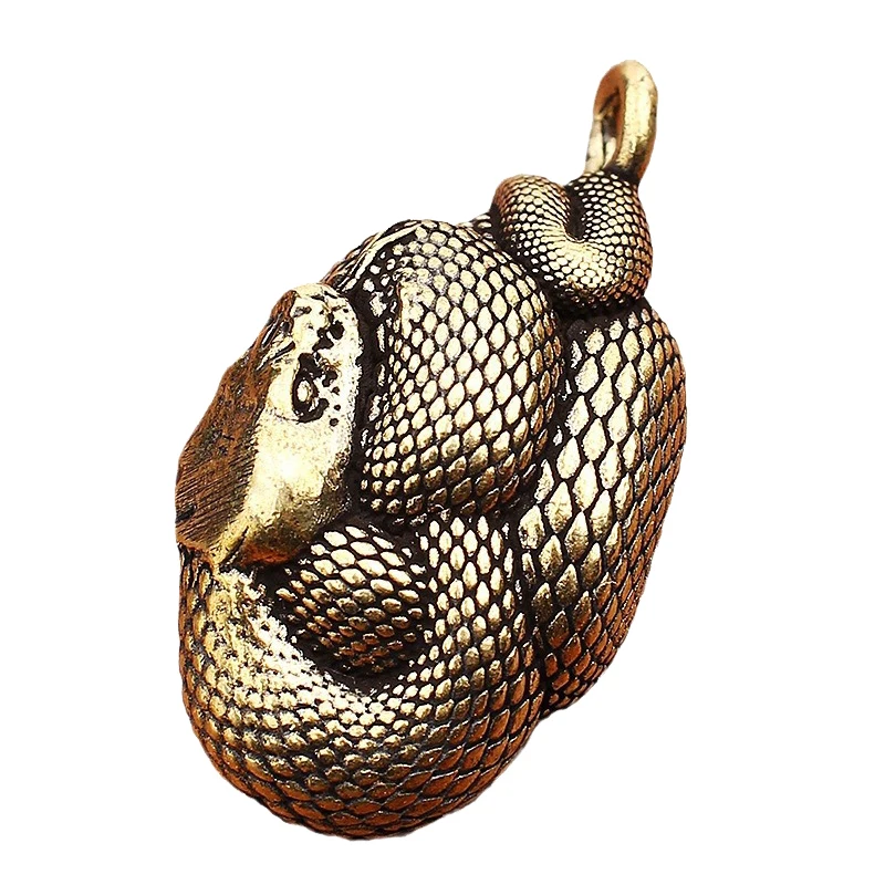 Vintage Copper Snake Ornament Decorations Tea Pet Antique Animal Boa Figurines Miniatures Home Decor Accessories For Living Room