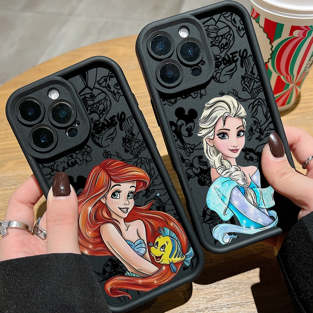 Princess Ariel Elsa Jasmine Phone Case for Oppo Realme C67 C65 C63 C55 C53 C35 13 12 11 GT 6 3 Pro Plus 4G 5G Soft Cover Funda