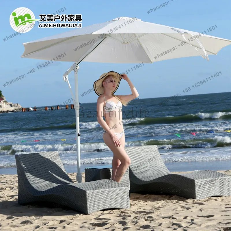 Outdoor, leisure beach chairs, balcony, rattan bed