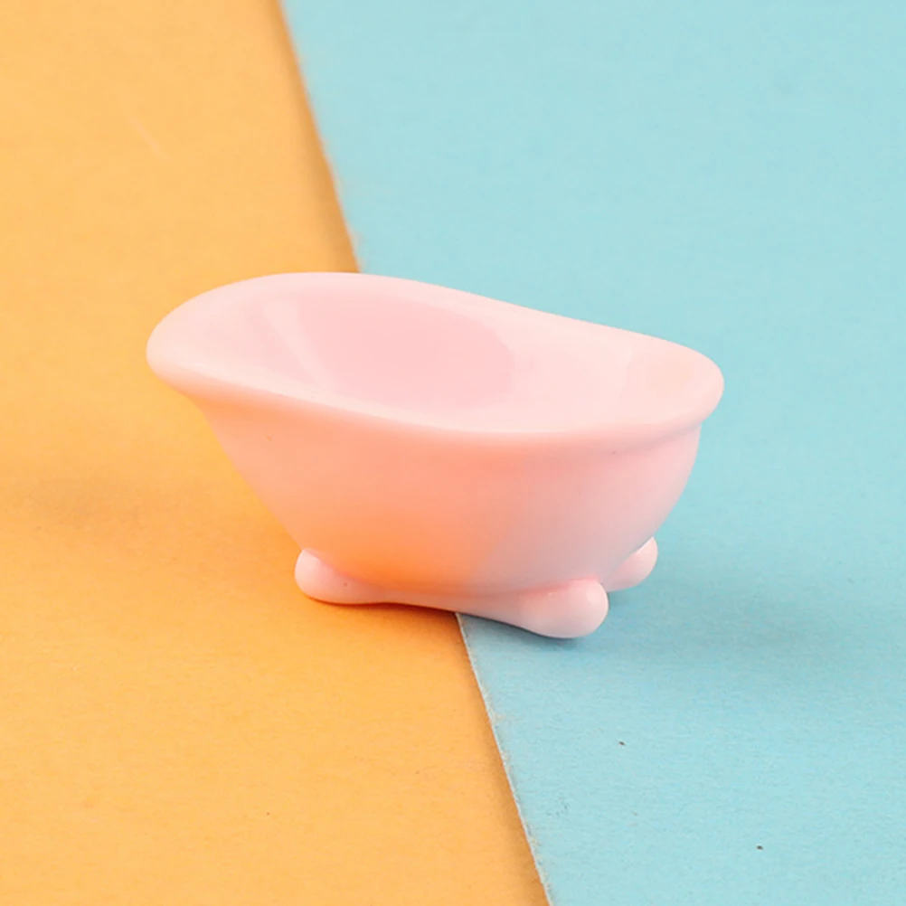 

6Pcs Simulation Bathtub Micro Landscape Ornament Mini Bathroom Decor Resin Material Durable Lively Colors Space Saving Design