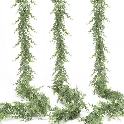 Guirlande artificielle d'eucalyptus en rotin, 180cm, fausses plantes, pour décorer un arc de mariage, pour un mur suspendu