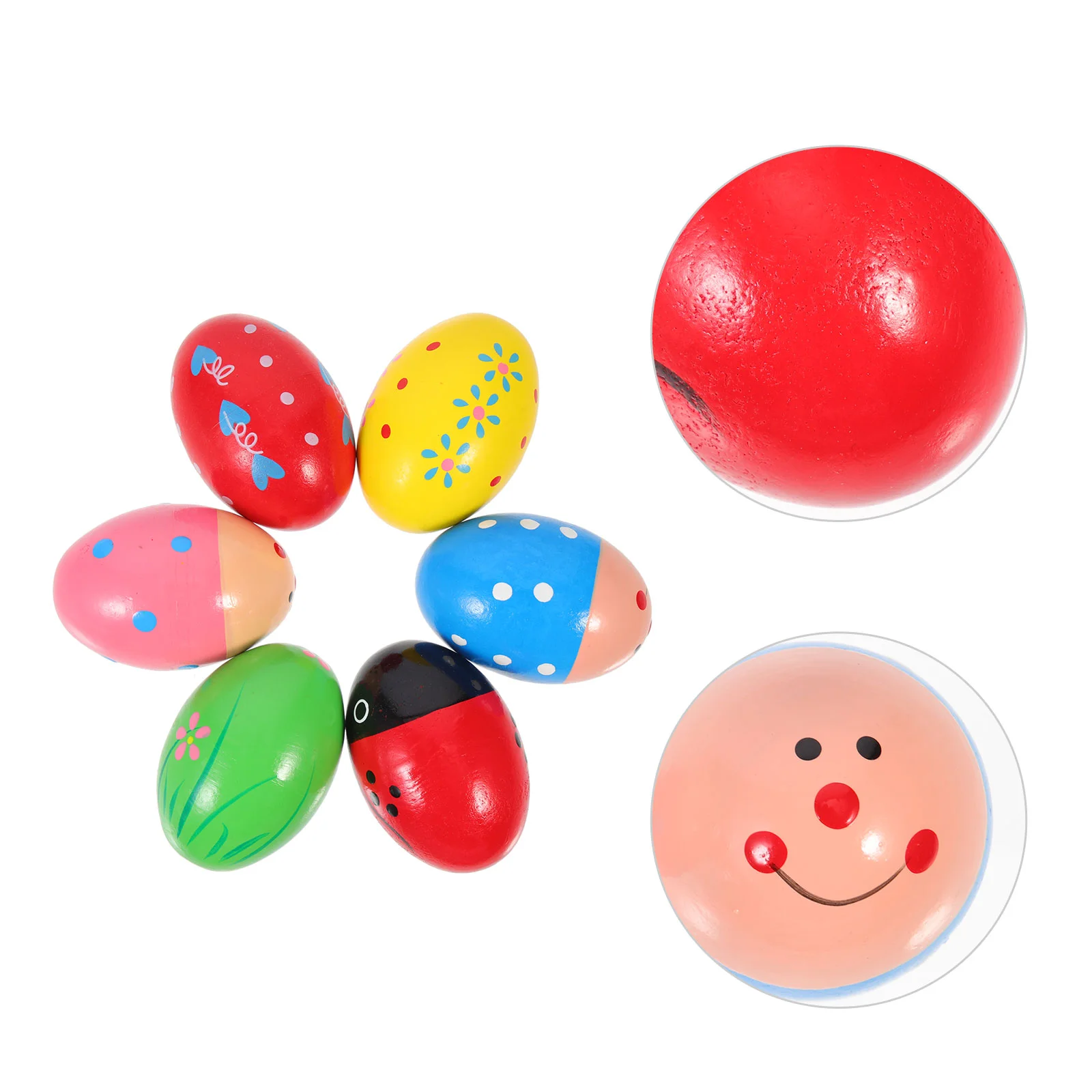 

6 Pcs Baby Toys Sand Eggs Kids Shakers Percussion Instruments Music Milkshake Hitting Plaything Wooden Child