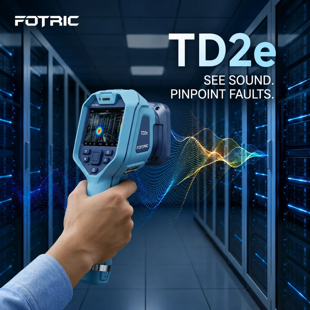 FOTRIC TD2e Acoustic Imaging Camera 2kHz-100kHz 64 MEMS Ultrasonic Leak Detector For Compressed Air Partial Discharge HVAC Etc.