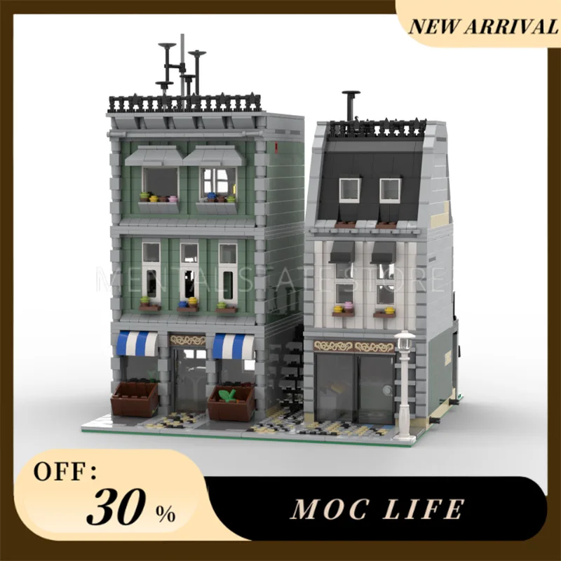 Novo 2202 pçs personalizado moc mercado, café & doce loja blocos de construção tecnologia tijolos diy educação criativa brinquedos presentes do feriado