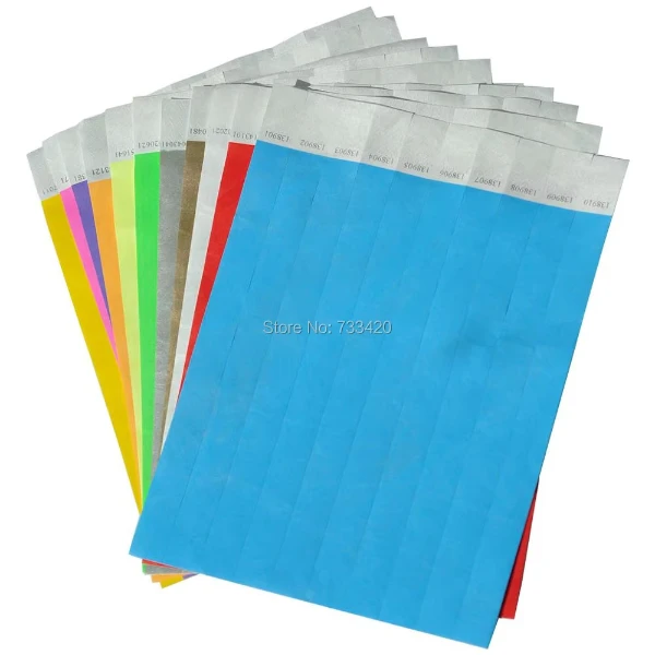 Solid Colors 3/4 inch Tyvek Wristbands Suitable for Parties Events, 500 pieces/Pack