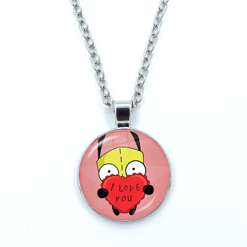 Alien ET Green Invader ZIM Cartoon Cabochon Pendentif en verre, Bijoux en cristal, Mode breton