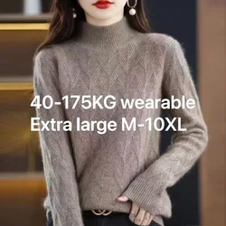 Women Pullover Turtleneck Sweater Harajuku Fall Soft Knit Sweater Slim Elastic Korean Simple Basic Cheap Jumper Solid TopsM-10XL