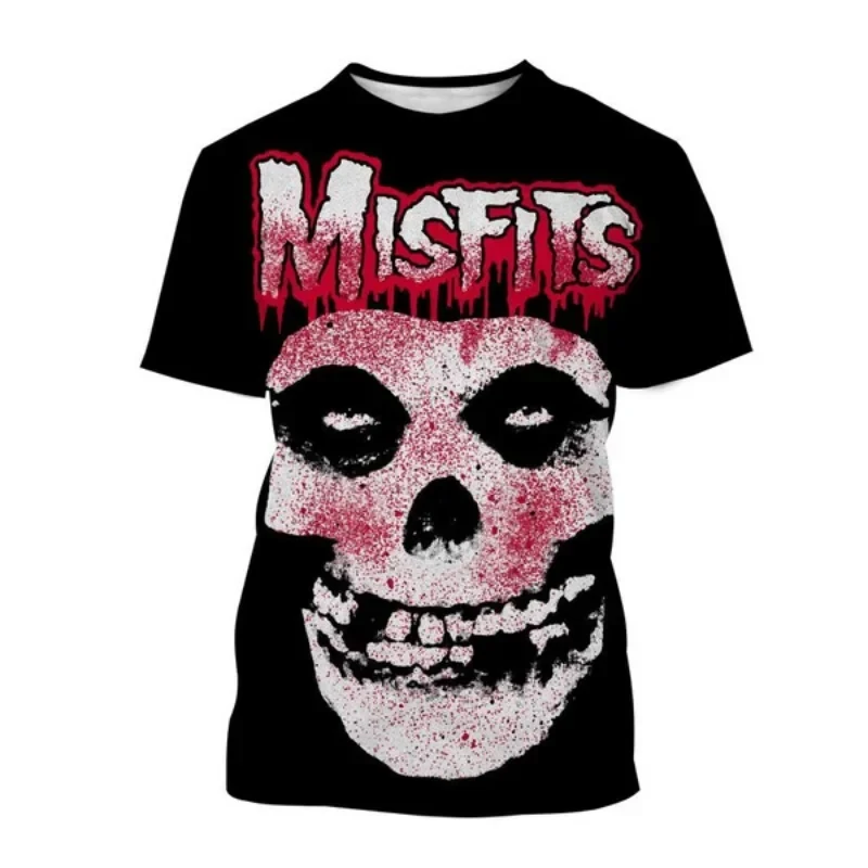 Misfits Rock Band T-Shirt Skull 3D Print uomo donna Streetwear Casual T-Shirt manica corta Harajuku Y2k top Tees abbigliamento per bambini