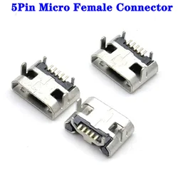 Micro USB 5Pin Female Connector Port Jack Solder Plug SMD SMT Android Phone Data Charging Socket USB DIY Repair Adapter