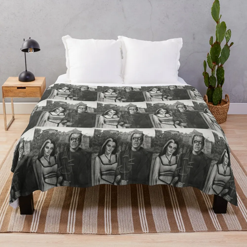 Meet the Munsters Throw Blanket Single Comforter Cute Plaid Vintage Blankets