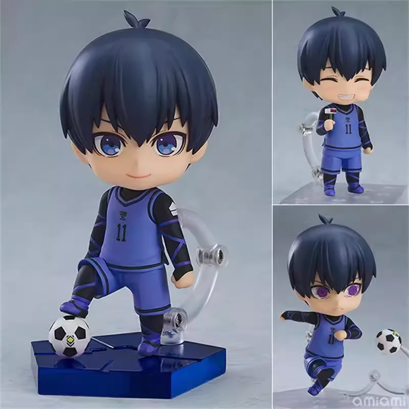 Blue Lock Yoichi Isagi 1998 Q-Version Austauschbare Gesichter Anime Actionfigur Sammlerstück PVC-Statue Trendpuppe Spielzeug Geschenk