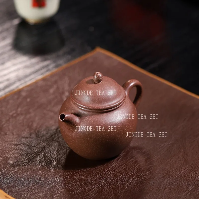 200ml Carved Purple Clay Teapot Chinese Style Internal Push Hole Household Personal Use Only Teapot High-end Kungfu Tea Infuser