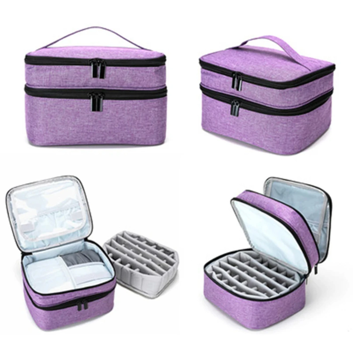 

Nail Polish Storage Bag 30 Bottles Organizer Home Travel Portable for Nail Polish Essential Oil Perfume Double-Layer Storage Bag