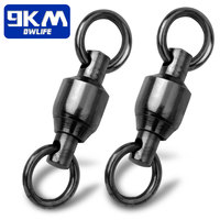 Fishing Ball Bearing Swivel 20~100Pcs with Double Solid Rings Heavy Duty Coppery & Stainless Steel Accessories Connector Tackle