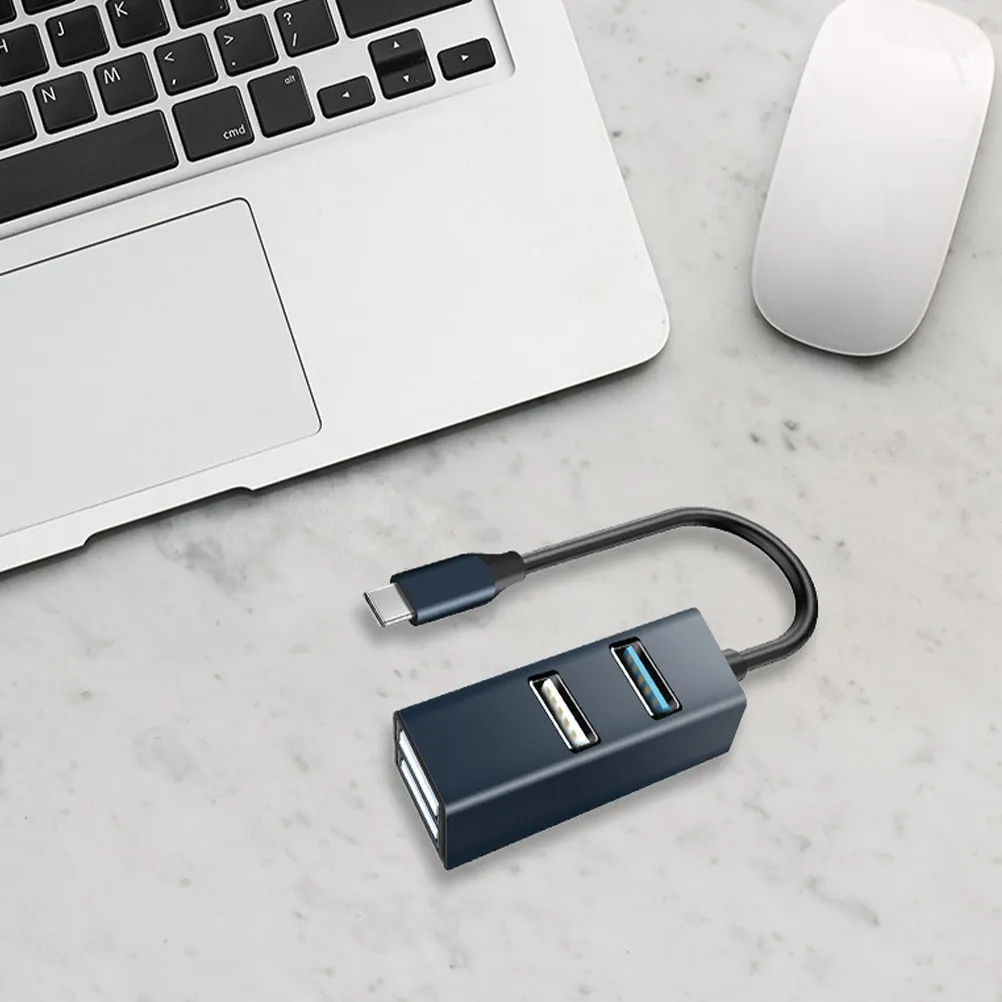 4-Port USB-C Hub Aluminum Alloy Usb3.0 Expansion Adapter High-Speed Data Transfer Multi-Functional Data Hub for Laptop and