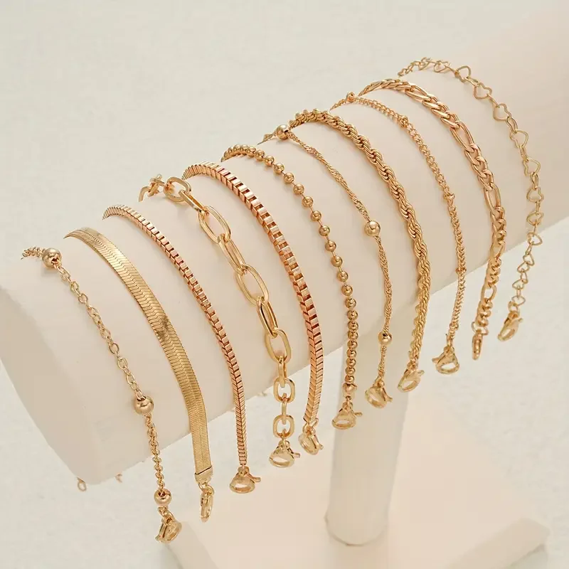 11 قطعة شيك ثعبان سلسلة سوار مجموعة للنساء بوهو بسيط أنيق القلب هندسية سلسلة عطلة تاريخ مجوهرات غير رسمية هدايا 2025 #3