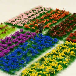 Static Grass Tufts Mixed Wildflowers DIY Cafts Miniature Scenery Landscape Park Street Layout Train Railroad Artificial Grass