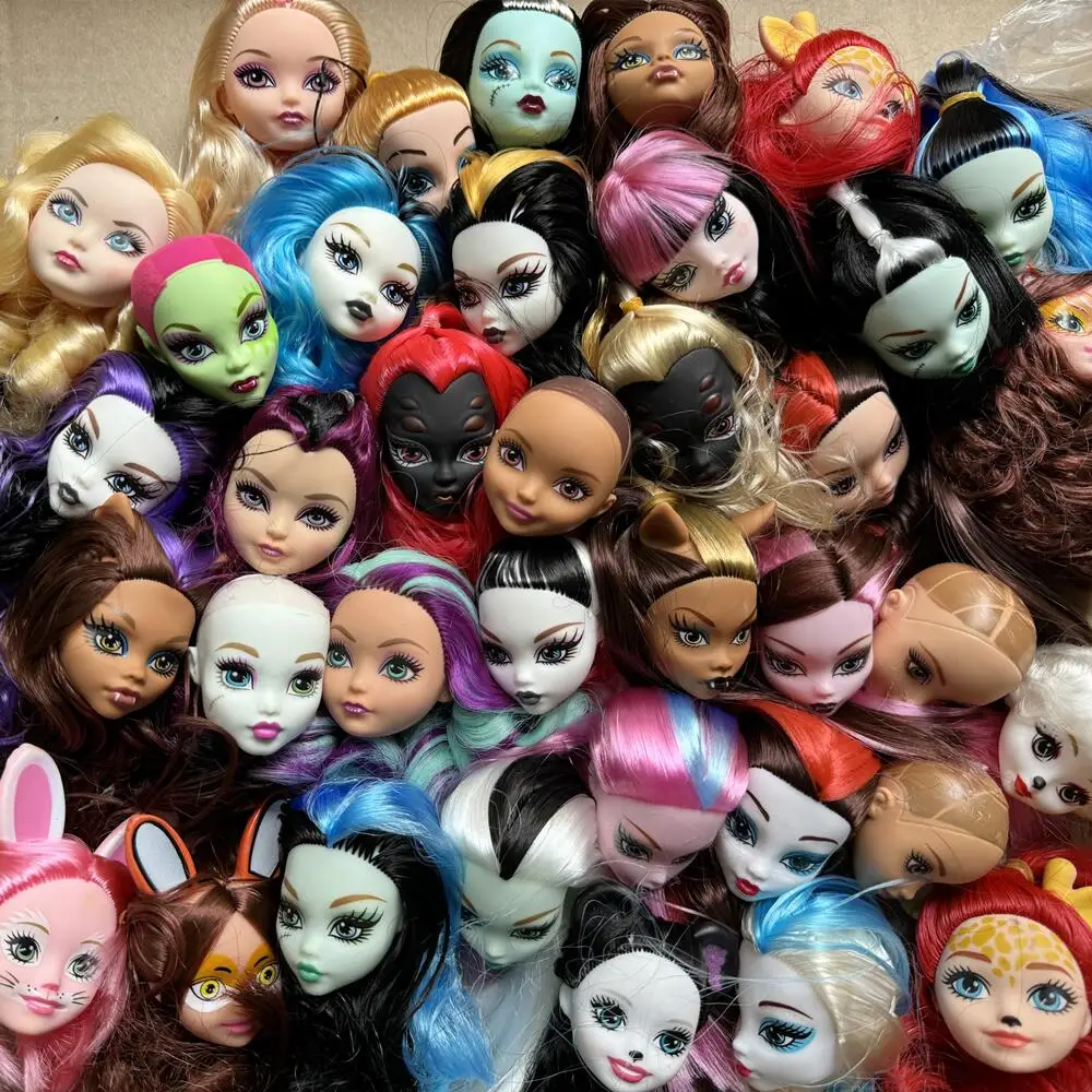 Cabeças de boneca monstro Dráculaura/Clawdeen Wolf/Frankie Stein/Aranha Preta Cabeças de boneca sólidas Meninos Meninas Brinquedos Presentes de aniversário