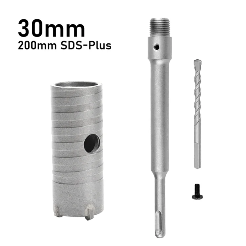 AB47-SDS Plus Martelli da parete Set di punte da trapano per sega a tazza Set di utensili da taglio con albero rotondo Apri foro per pietra di cemento e cemento