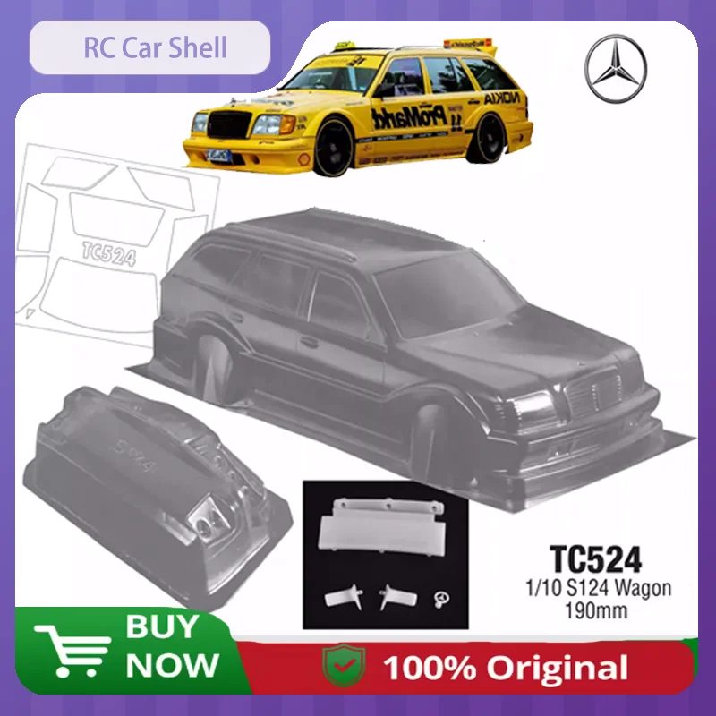 

1/10 RC Cars Shell TC524 S124 Wagon 190mm Transparent PC Car Shell with Tail Wing/Lamp Cup DIY Christmas Gift for Boys