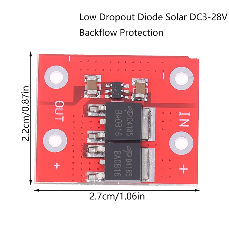 15A Ideal Diode Low Dropout Diode Solar DC3-28V Panel Battery Charging Anti Reverse Irrigation Protection