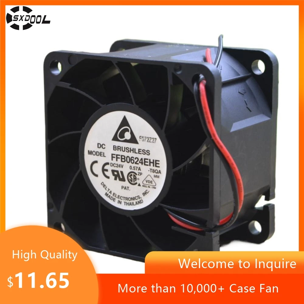 

60mm 24V Axial Case Fan for Delta FFB0624EHE 60x60x38mm 24V 0.57A High-Performance Cooling Fan