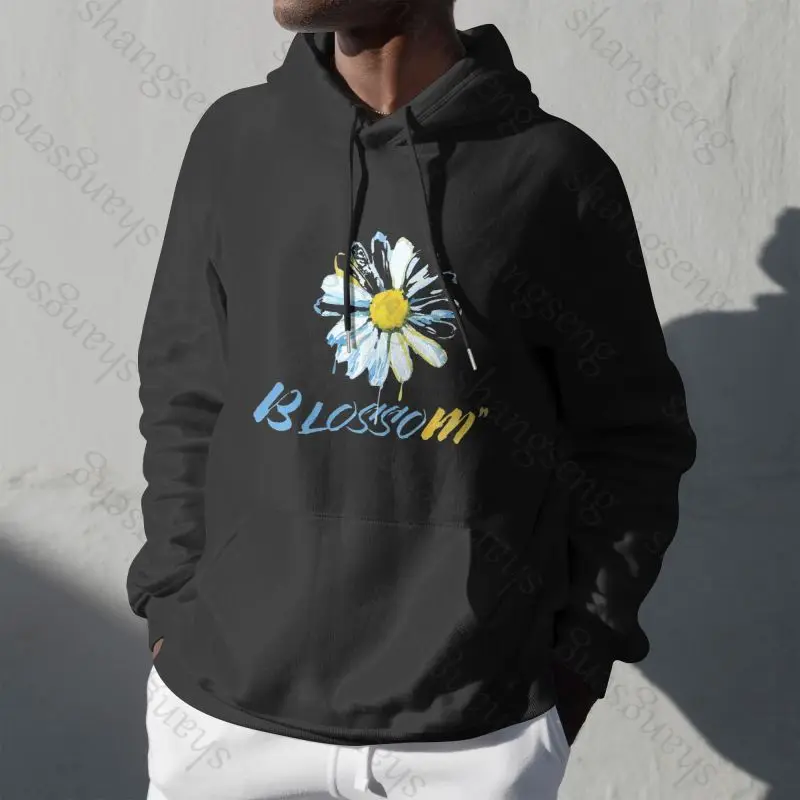 flower daisy 2024 New Men's Hoodies Street Fashion Printed Sweatshirts Women's Casual Loose Hoodies Men's Clothing