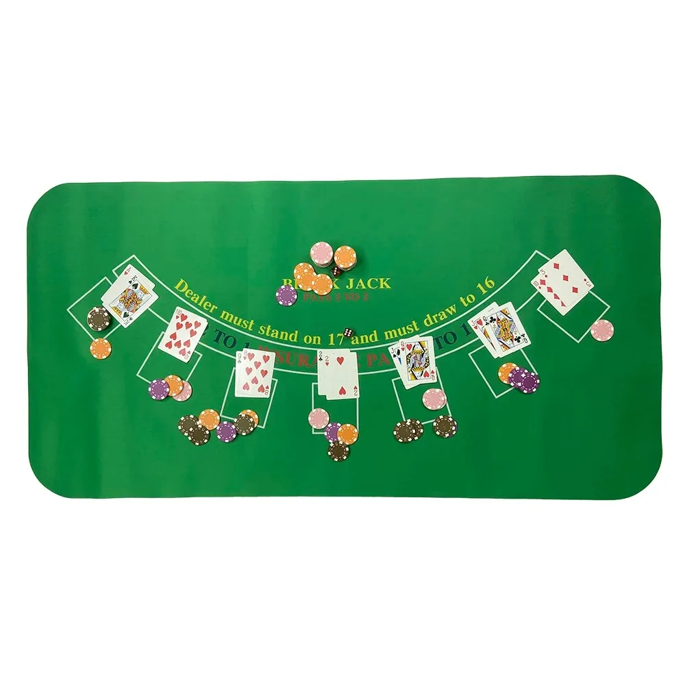 120x60 cm Blackjack Club Tappetino da gioco Tappetino in gomma silenzioso antiscivolo Blackjack Multigiocatore Accessori per l'intrattenimento per feste in famiglia