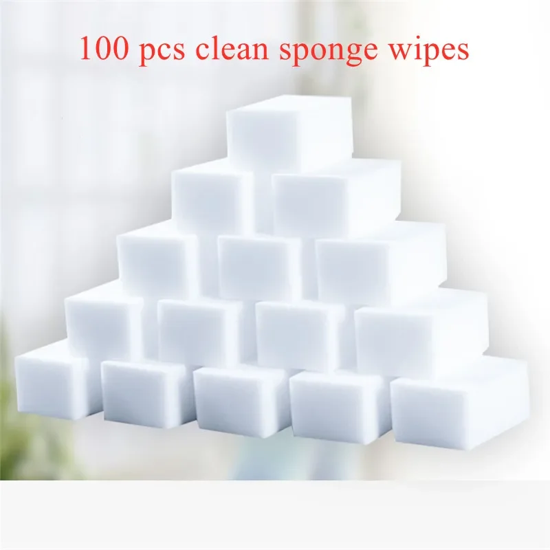 100 Pcs/lot  Magic Sponge Multi-functional Cleaning Eraser Melamine Sponge For Kitchen Bathroom Cleaning Accessories 100*60*20mm