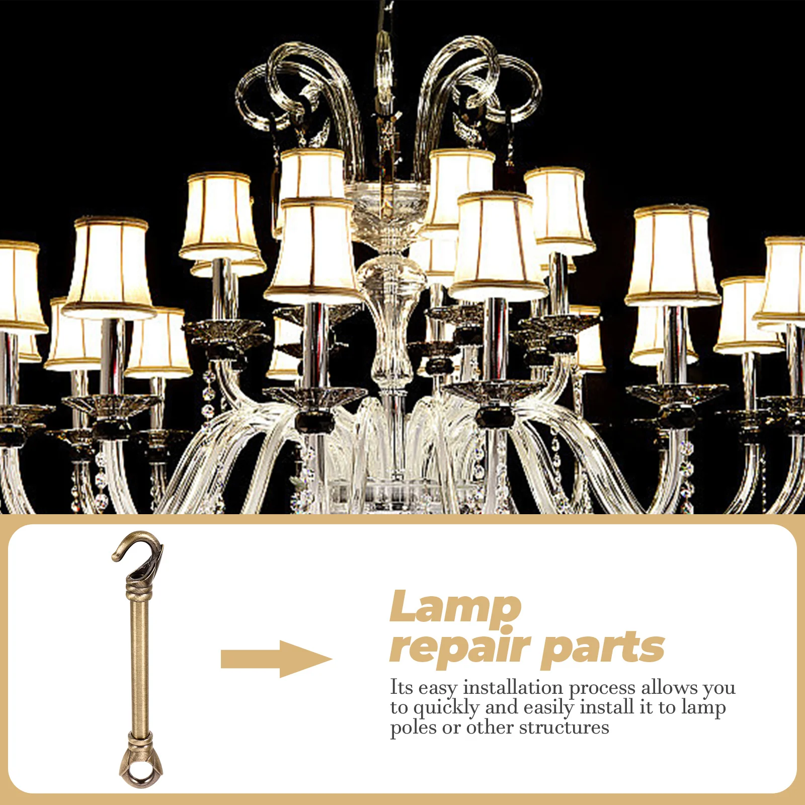 

10Cm Ceiling Lamp Rod With Hook Durable Hanging Light Fixture Parts Accessories