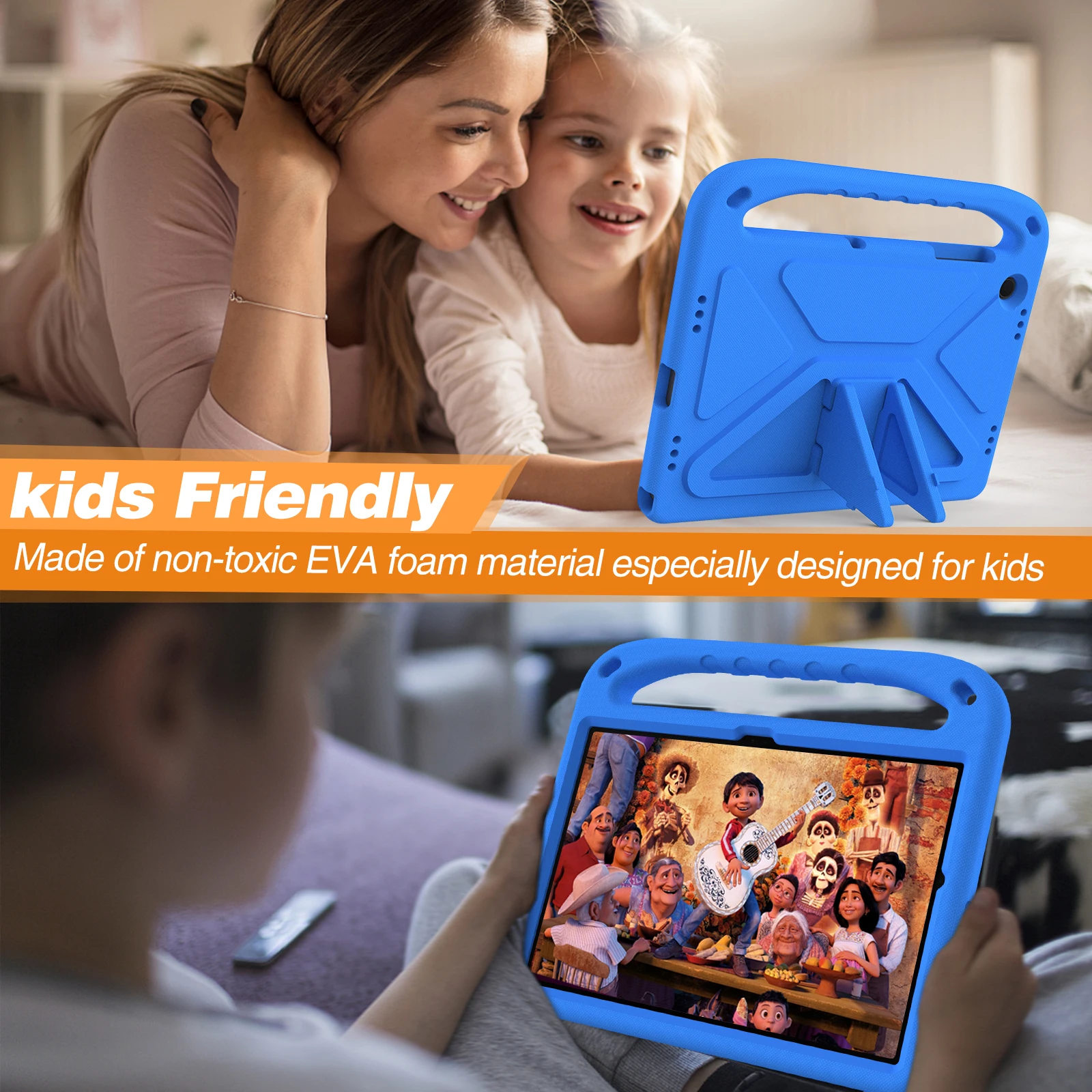 Casing Penyangga EVA Anak untuk Samsung Galaxy Tab A9 Plus A8 10.5 X200 S7 S8 S9 FE S10 + S6 Lite 10.4 P620 P625 A9 + A7 Lite 8.7 Sampul