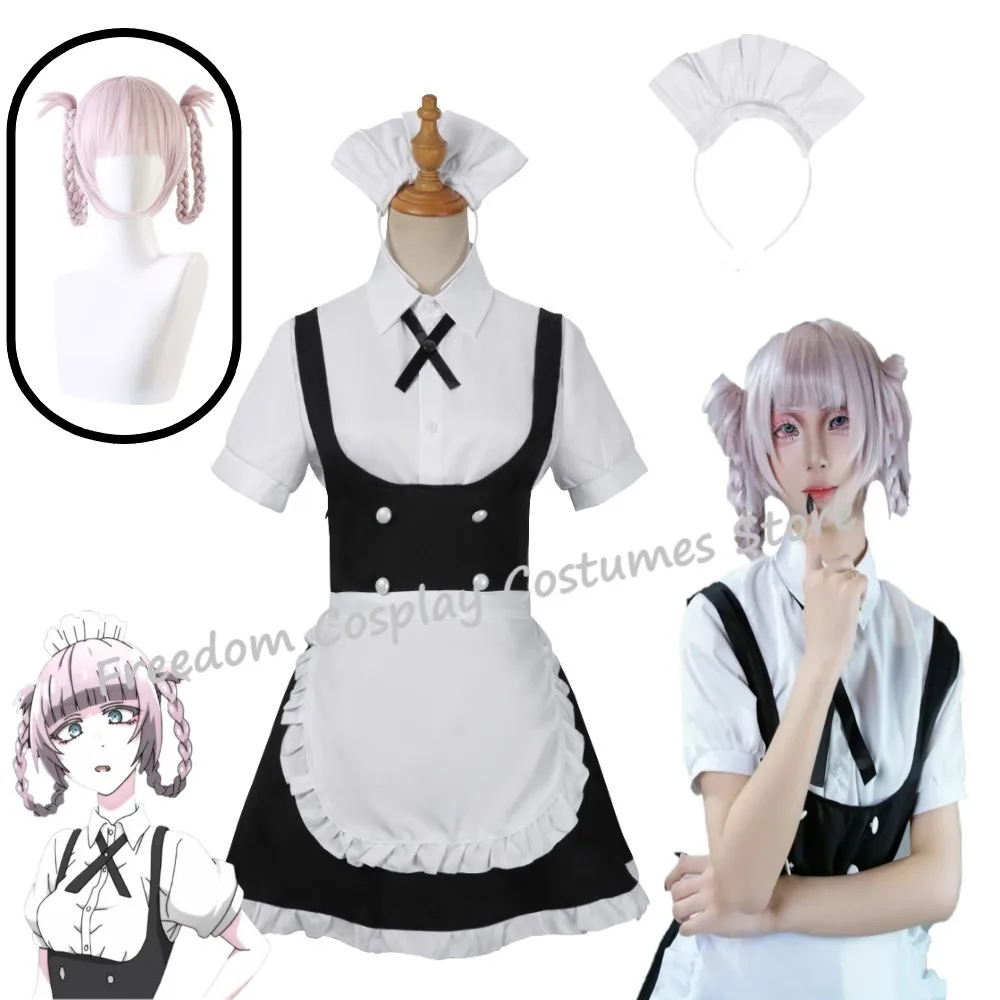 Anime Yofukashi No Uta Cosplay Nanakusa Nazuna Cosplay Costume wig Maid Dress Call of The Night Cosplay Costume Halloween suit