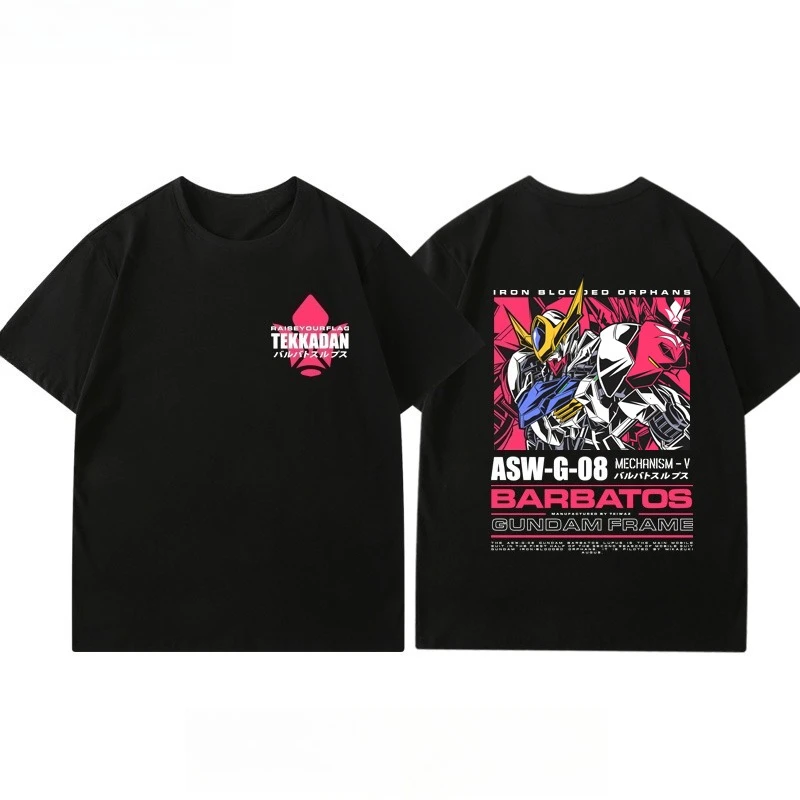 기동전사 건담 조인트 반팔 탑 2025 여름 남성 및 여성 애니메이션 주변기기 트렌디 브랜드 반팔 티셔츠