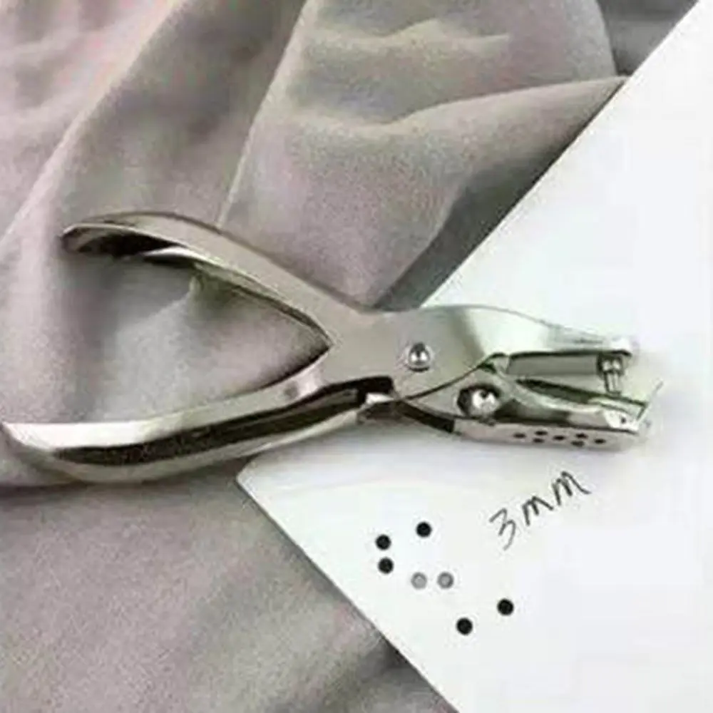 Metal Perler Beads Hole Punch Handle 1.5/3/6mm Embossing Punch Heart Circle Shape Single Hole DIY Hole Punch Binding Stationery