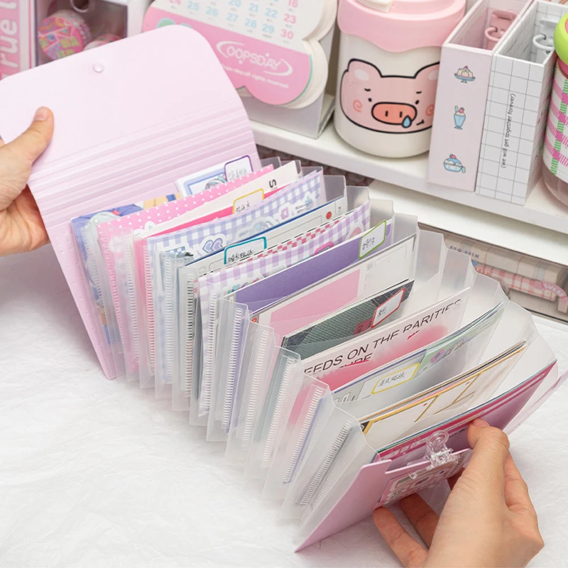 Cartelle di grande capacità a 12 strati formato A6 Borsa per fisarmonica Scrivania Borsa portaoggetti multistrato termoretraibile Organizzatore di carte Materiale scolastico
