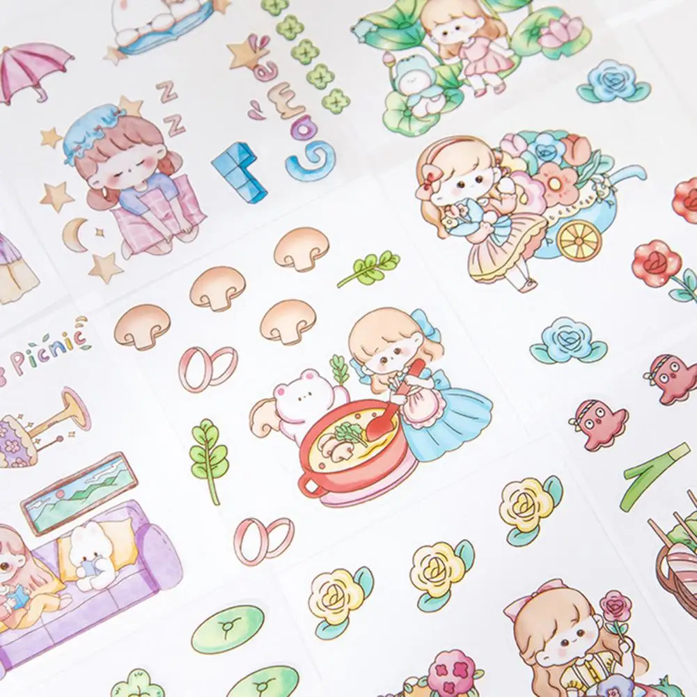 20Pcs Cartoon Sticker pratico diario Notebook Planner Scrapbook Sticker autoadesivo Scrapbook Sticker