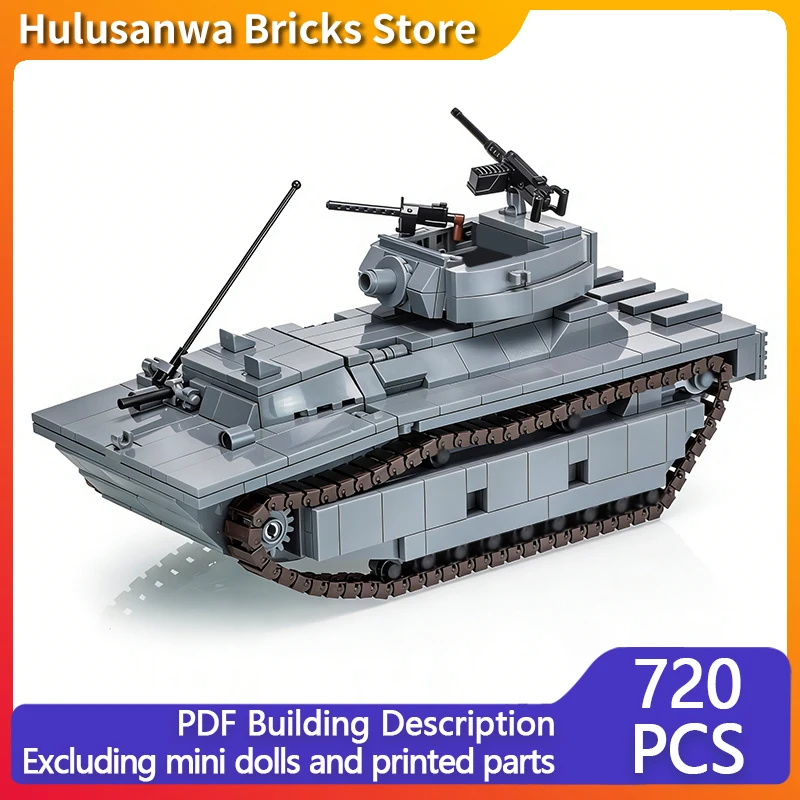 

Amphibious Armored Vehicle Model MOC Building Bricks War Equipment Modular Technology Gifts Holiday Assemble Children Toys Suit
