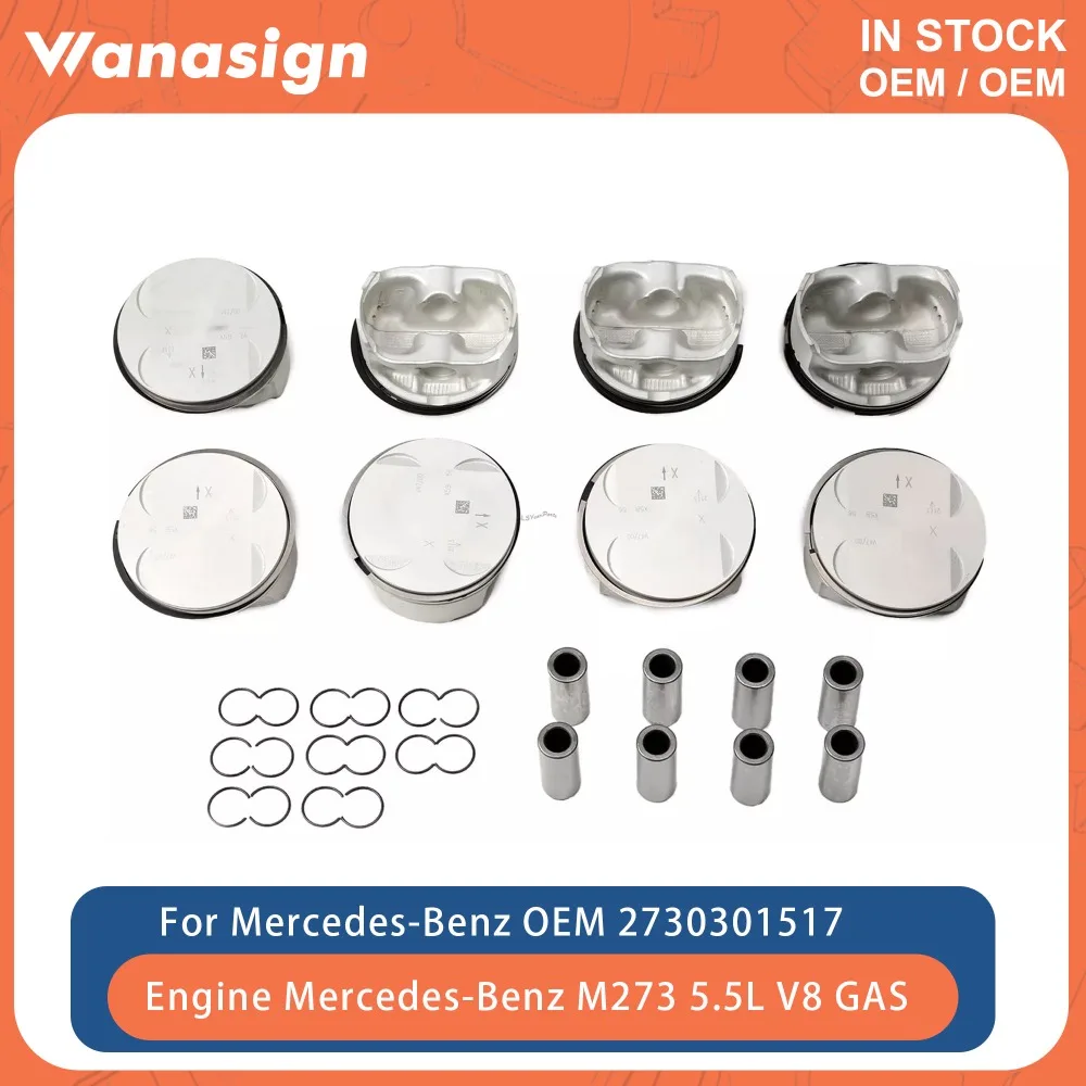 

Engine Piston W/ Ring Set Fit 5.5 L For Mercedes-Benz G500 G550 E500 E550 S500 S550 W212 W221 M273 5.5L V8 GAS 07-16 2730301517