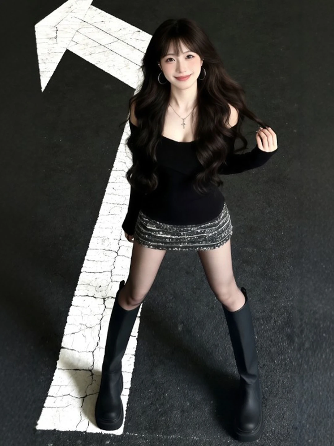 

Sexy oulder Bared Knitted Top And Skirt Two Piece Set Comfortable mid Spring Faion Korean Sle High Waist Cotton Li...