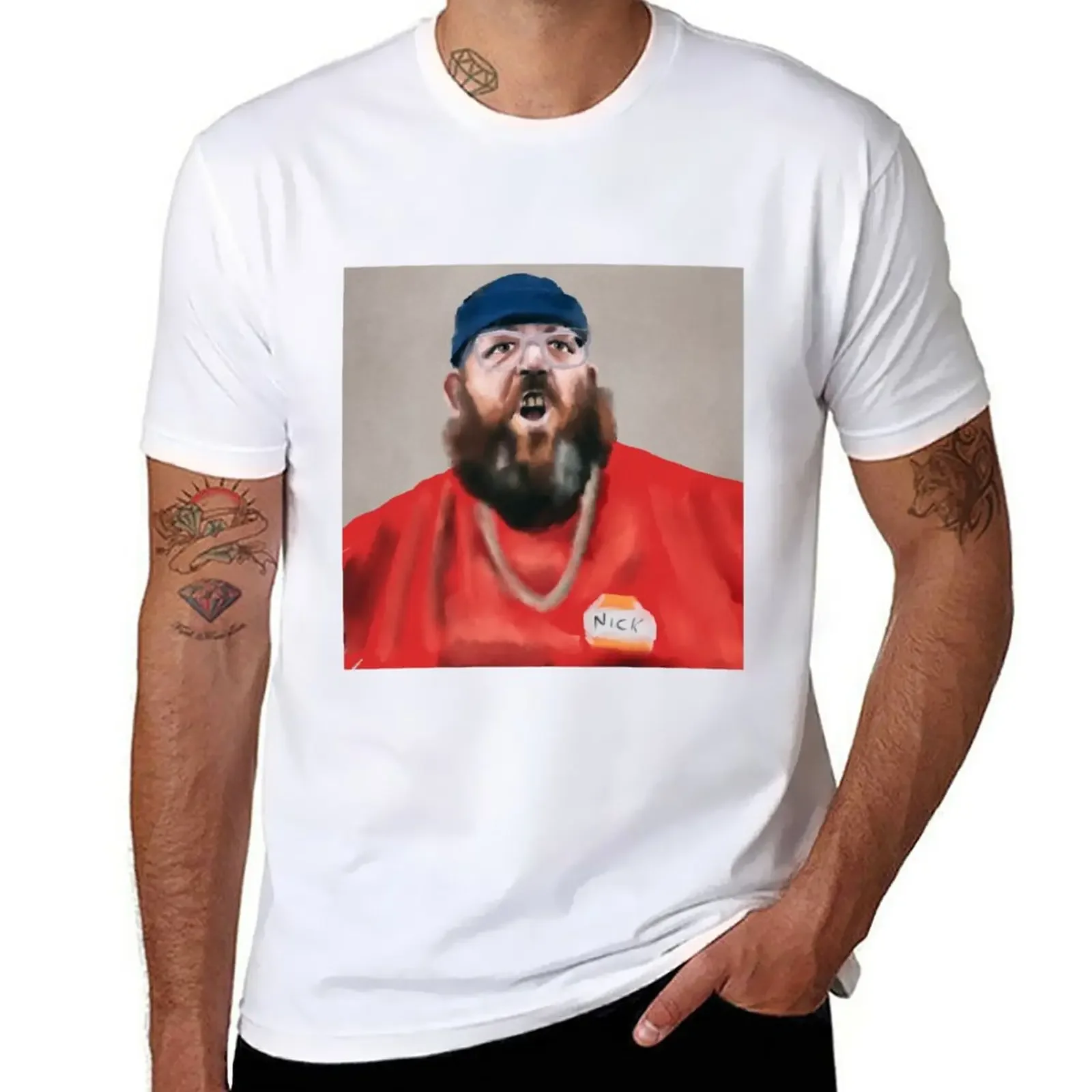 

Nick Frost portrait T-Shirt boys animal print vintage clothes mens funny t shirts