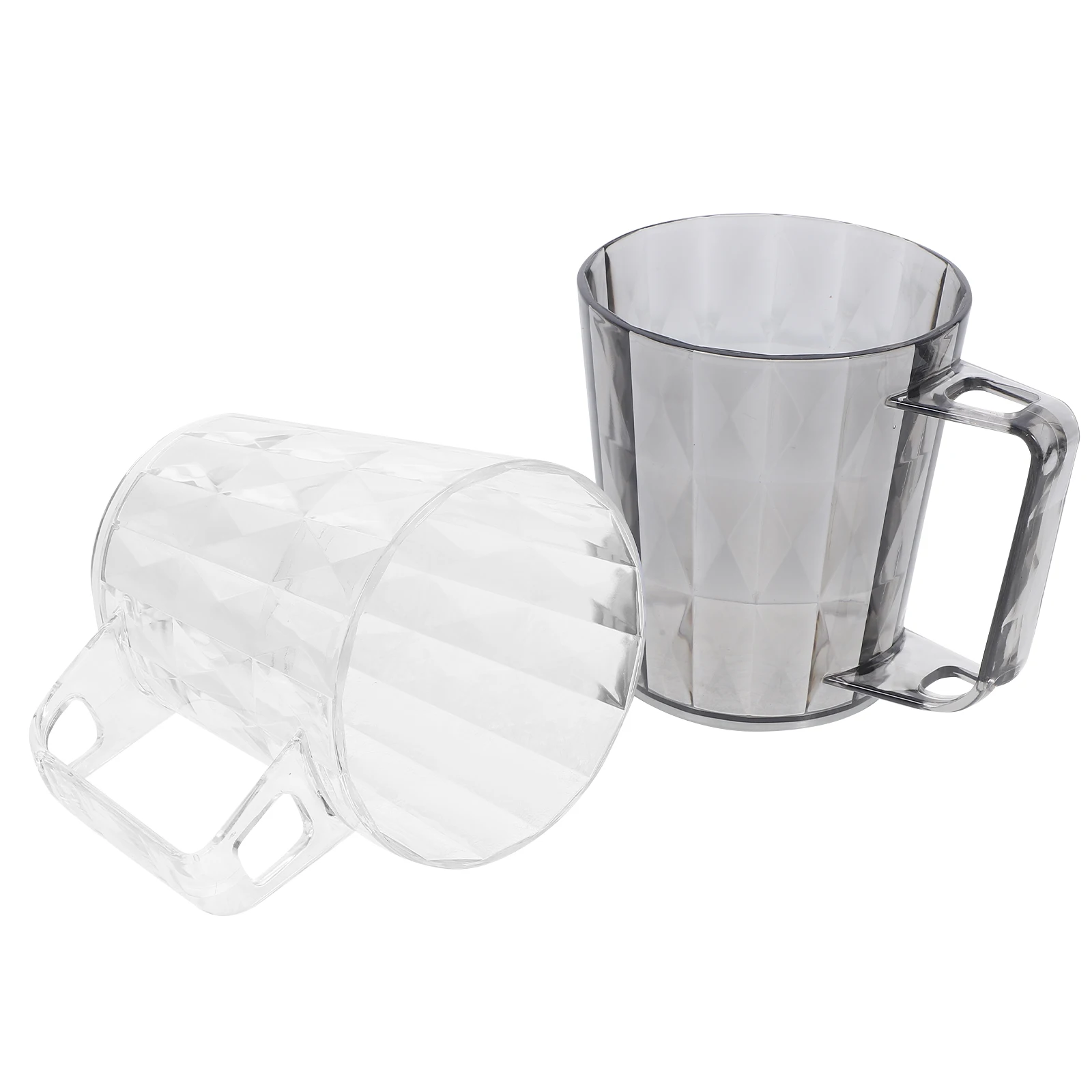 

2pcs Couple Mouthwash Cup Clear Abs Reusable Plastic Toothbrush Holder Bathroom Drinking Cups Mouthwash Cups Lightweight