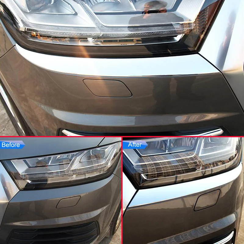 Chrome Head Light Eyebrow For Audi Q7 4M 2016 2017 2018 2019 Front Lamp Headlight Strips Molding